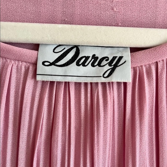 Vintage Darcy 70s Micro Pleat Pink Secretary Dress - Picture 4 of 5